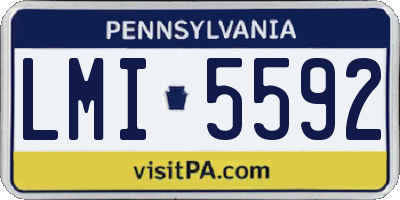 PA license plate LMI5592