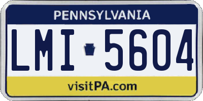 PA license plate LMI5604