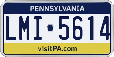 PA license plate LMI5614