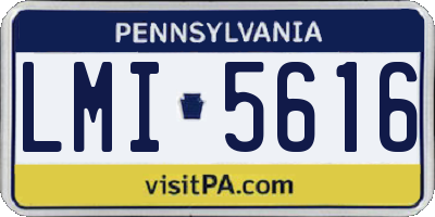 PA license plate LMI5616