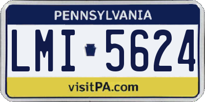 PA license plate LMI5624