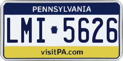 PA license plate LMI5626