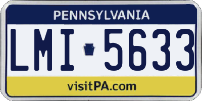 PA license plate LMI5633