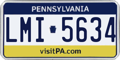 PA license plate LMI5634