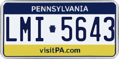 PA license plate LMI5643