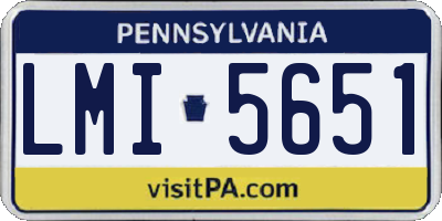 PA license plate LMI5651