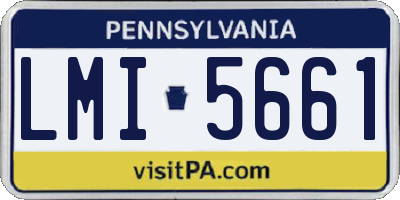 PA license plate LMI5661