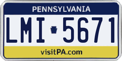 PA license plate LMI5671