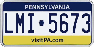 PA license plate LMI5673