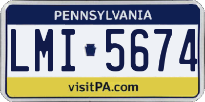 PA license plate LMI5674