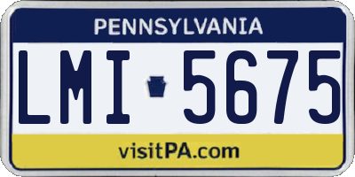 PA license plate LMI5675