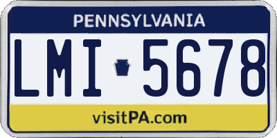 PA license plate LMI5678