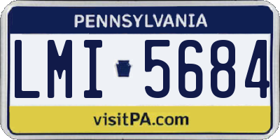 PA license plate LMI5684
