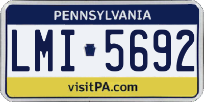 PA license plate LMI5692