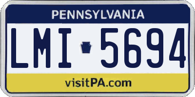 PA license plate LMI5694