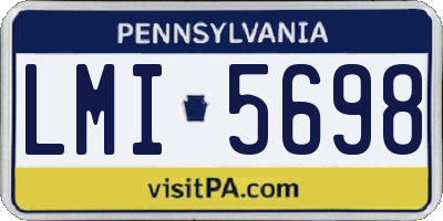 PA license plate LMI5698