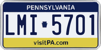 PA license plate LMI5701