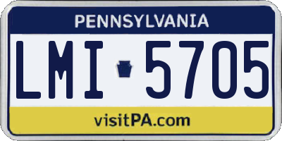 PA license plate LMI5705