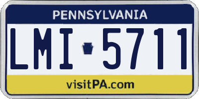 PA license plate LMI5711
