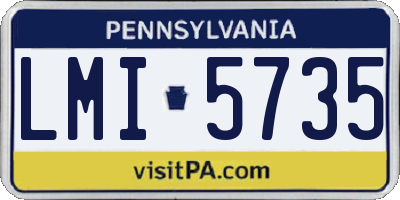 PA license plate LMI5735