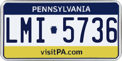 PA license plate LMI5736