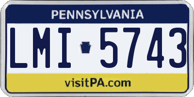PA license plate LMI5743