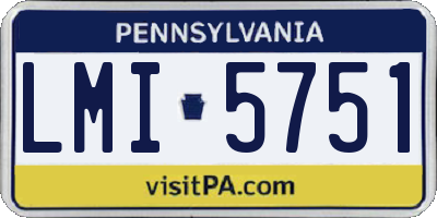 PA license plate LMI5751
