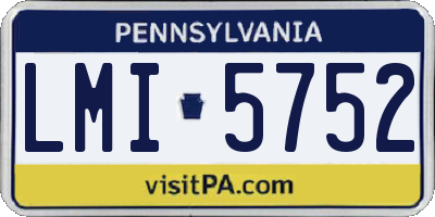 PA license plate LMI5752