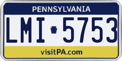 PA license plate LMI5753
