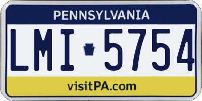 PA license plate LMI5754