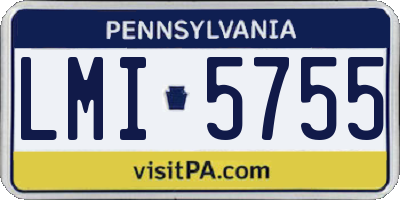 PA license plate LMI5755