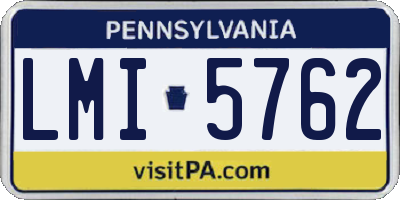 PA license plate LMI5762