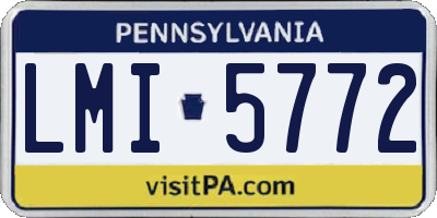 PA license plate LMI5772