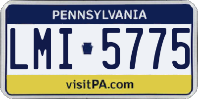 PA license plate LMI5775