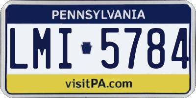 PA license plate LMI5784