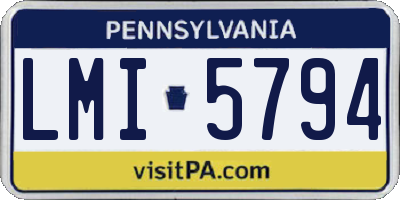 PA license plate LMI5794