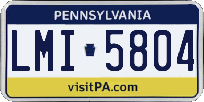 PA license plate LMI5804