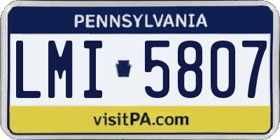 PA license plate LMI5807