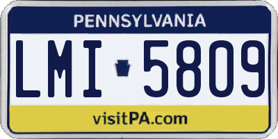 PA license plate LMI5809
