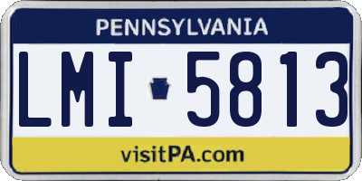 PA license plate LMI5813