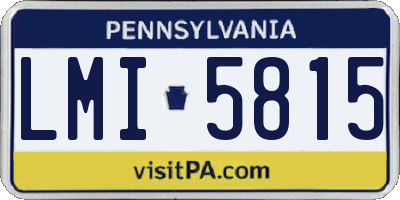PA license plate LMI5815