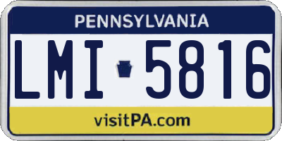 PA license plate LMI5816