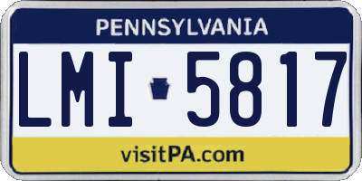 PA license plate LMI5817