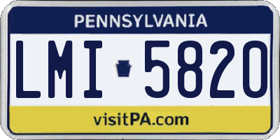 PA license plate LMI5820