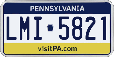 PA license plate LMI5821