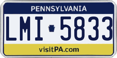 PA license plate LMI5833
