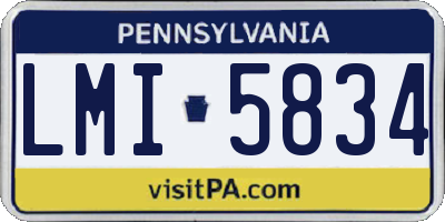 PA license plate LMI5834