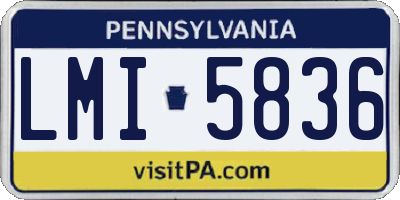 PA license plate LMI5836