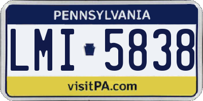 PA license plate LMI5838