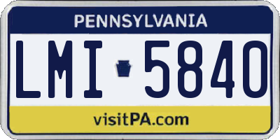 PA license plate LMI5840